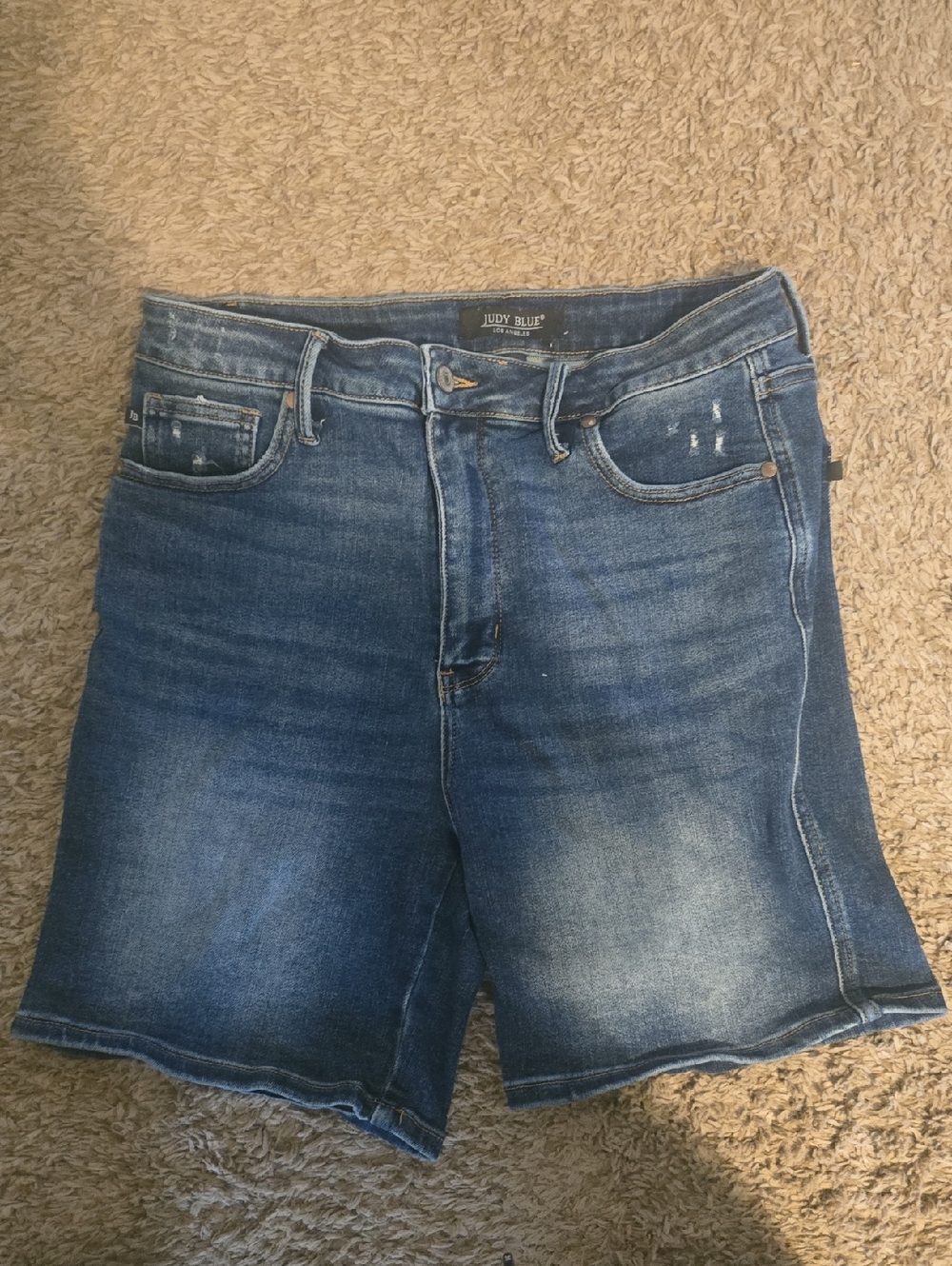 Judy Blue Medium Blue Washed Denim Bermuda Shorts